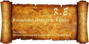 Konstantinovics Ervin névjegykártya