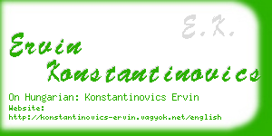 ervin konstantinovics business card